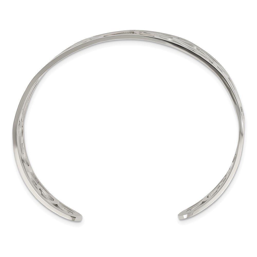 Edelstahl Chisel Poliert Rose Ip-beschichtet Herzen Manschette Armreif