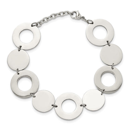 Edelstahl Chisel Poliert 7.5 Zoll Kreis Glieder Armband