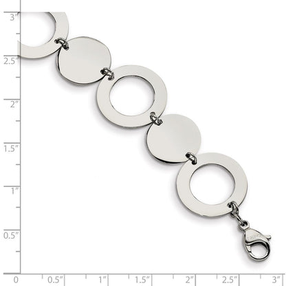 Edelstahl Chisel Poliert 7.5 Zoll Kreis Glieder Armband