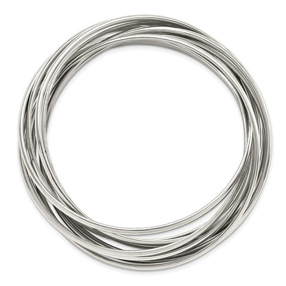 Edelstahl Chisel Poliert 9 Stück Set Of Intertwined Bangles