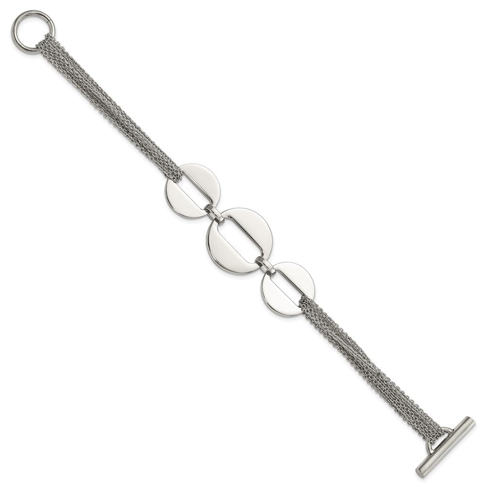 7.5 Zoll Edelstahl Poliert Kreise 7.5 Zoll Multistrand Armband