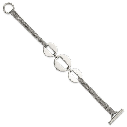 7.5 Zoll Edelstahl Poliert Kreise 7.5 Zoll Multistrand Armband