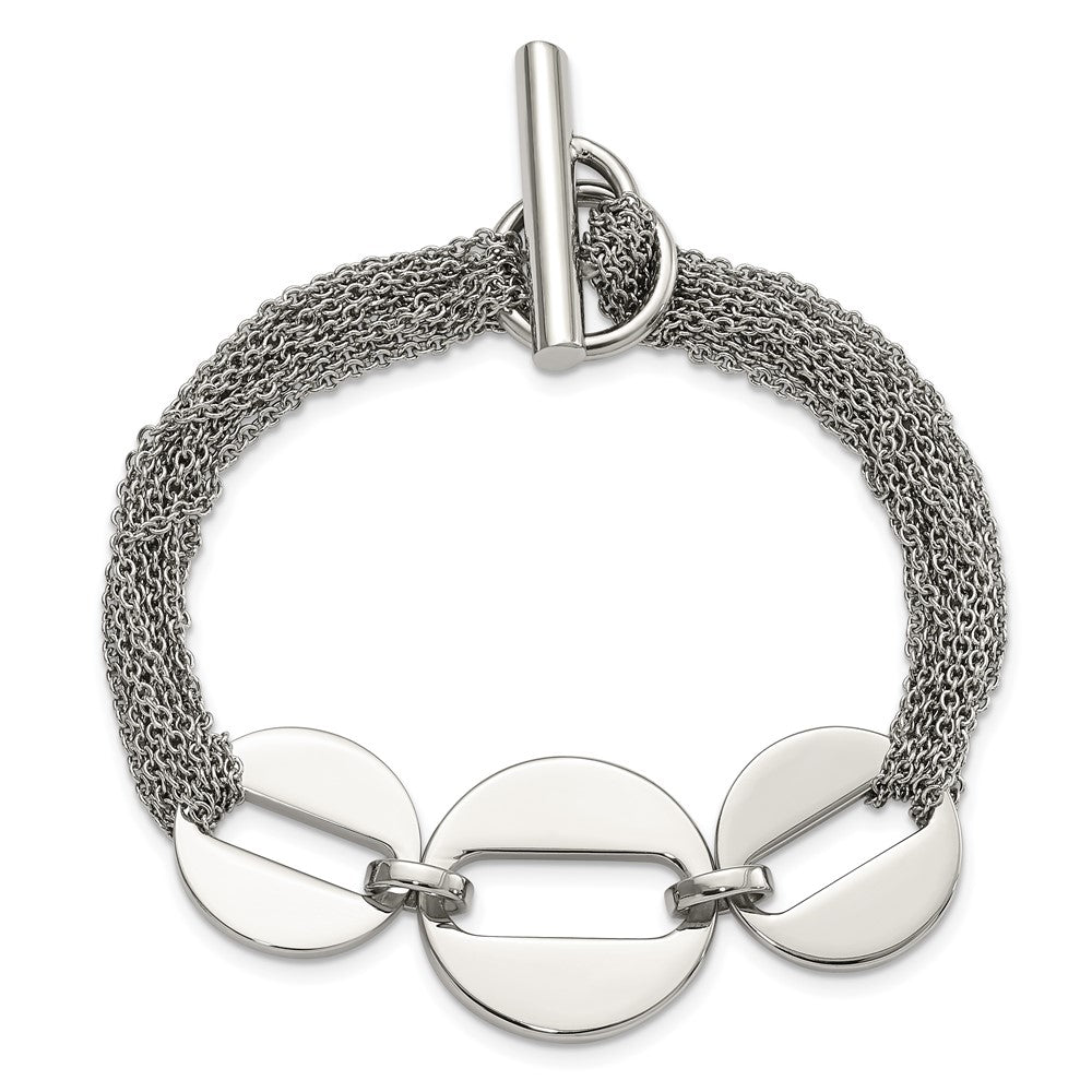 7.5 Zoll Edelstahl Poliert Kreise 7.5 Zoll Multistrand Armband