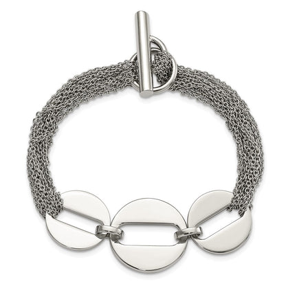 7.5 Zoll Edelstahl Poliert Kreise 7.5 Zoll Multistrand Armband