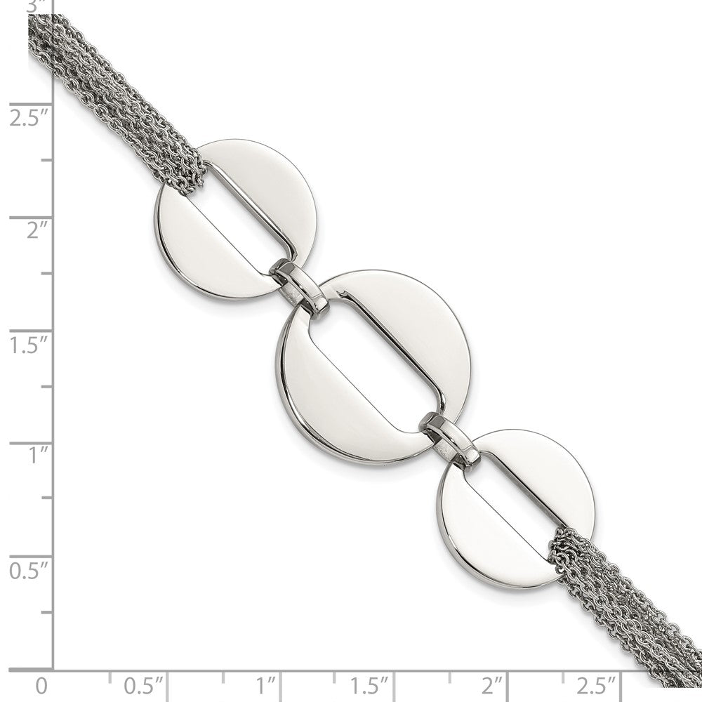 7.5 Zoll Edelstahl Poliert Kreise 7.5 Zoll Multistrand Armband