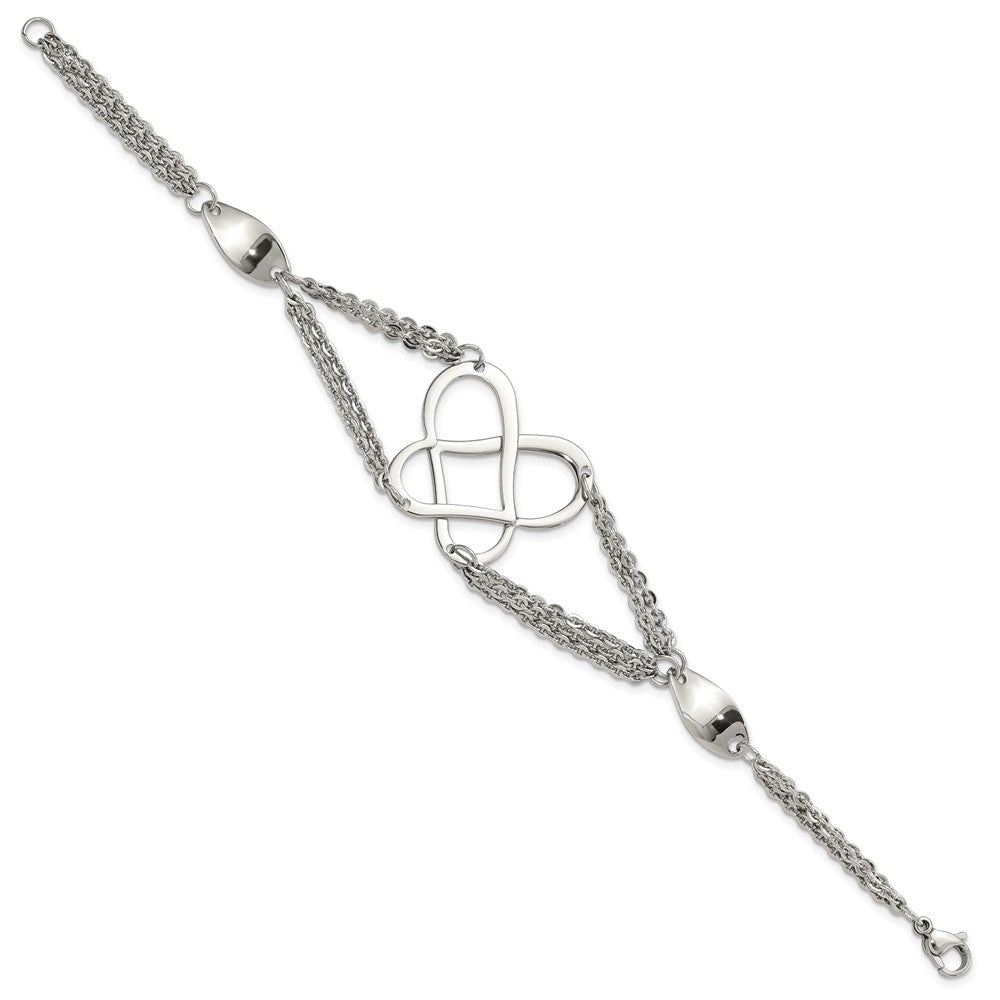 7.75 Zoll Edelstahl Poliert Fantasie Schmetterling Armband