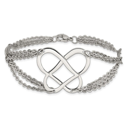 7.75 Zoll Edelstahl Poliert Fantasie Schmetterling Armband