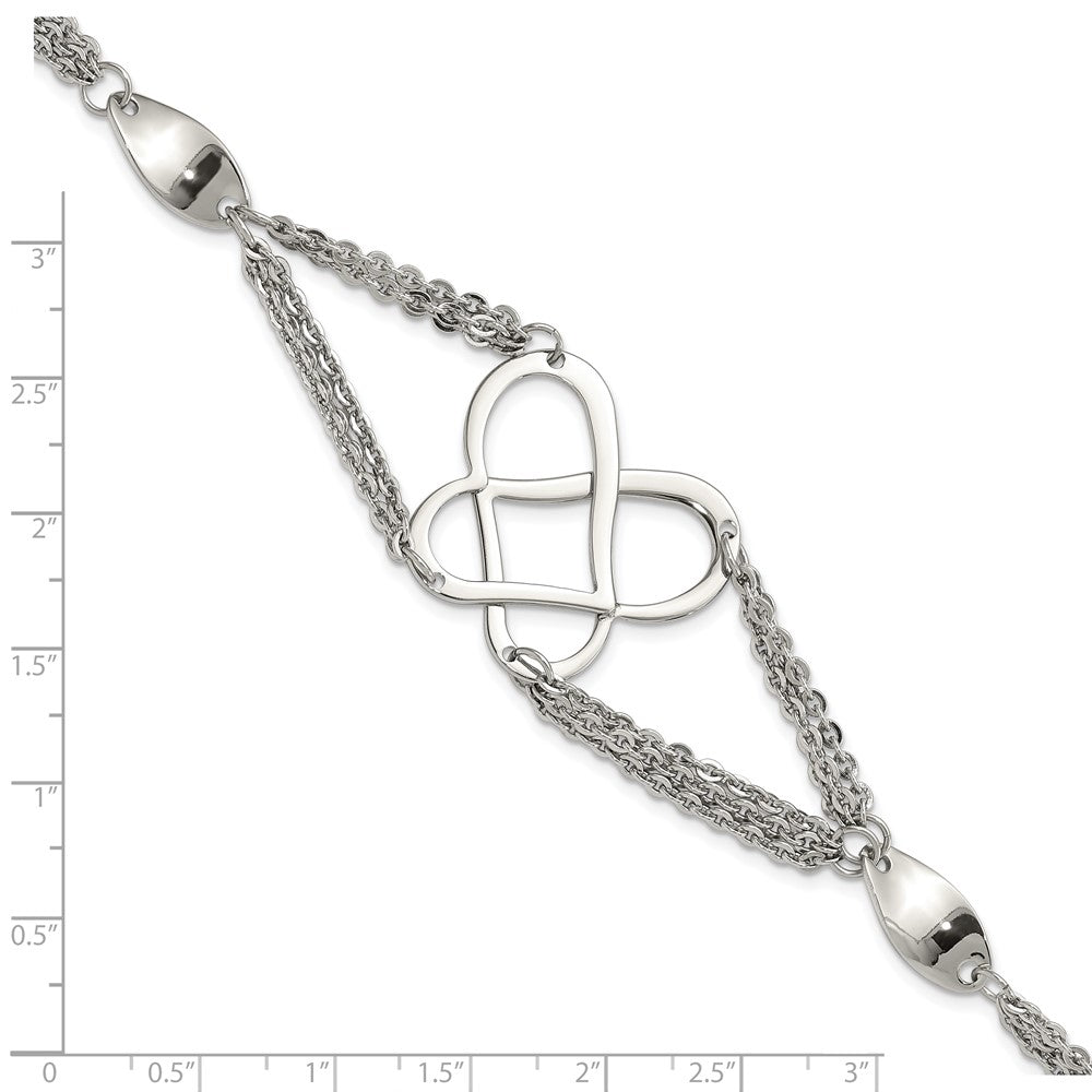 7.75 Zoll Edelstahl Poliert Fantasie Schmetterling Armband