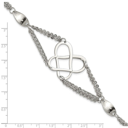 7.75 Zoll Edelstahl Poliert Fantasie Schmetterling Armband