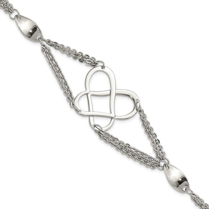 7.75 Zoll Edelstahl Poliert Fantasie Schmetterling Armband