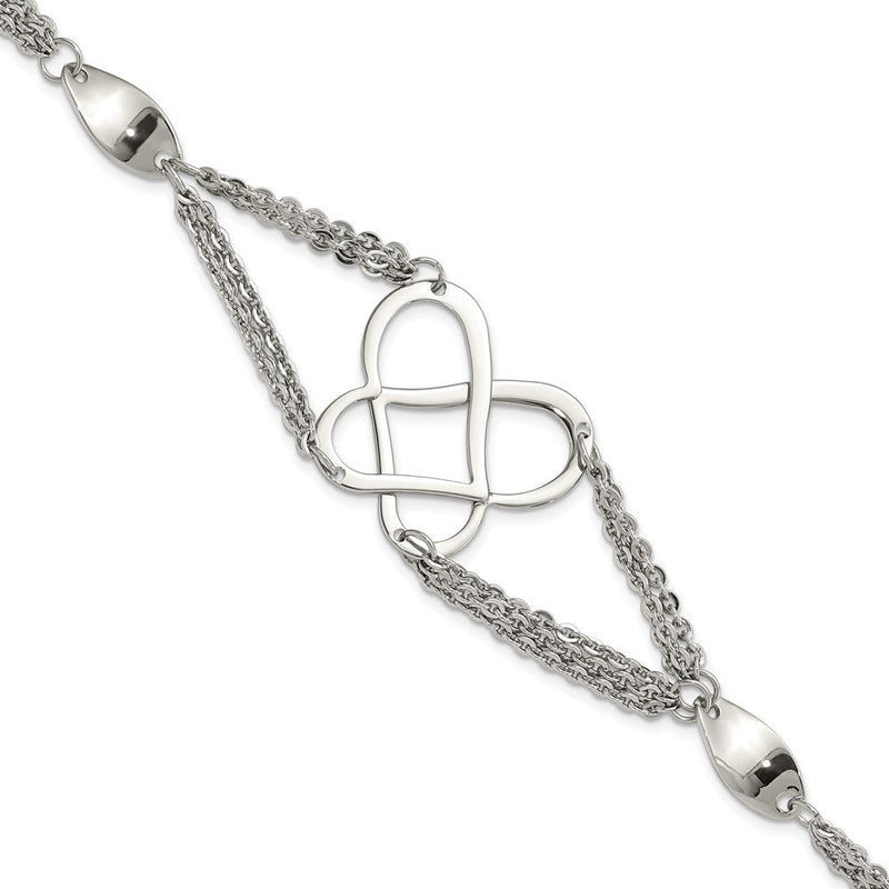 7.75 Zoll Edelstahl Poliert Fantasie Schmetterling Armband