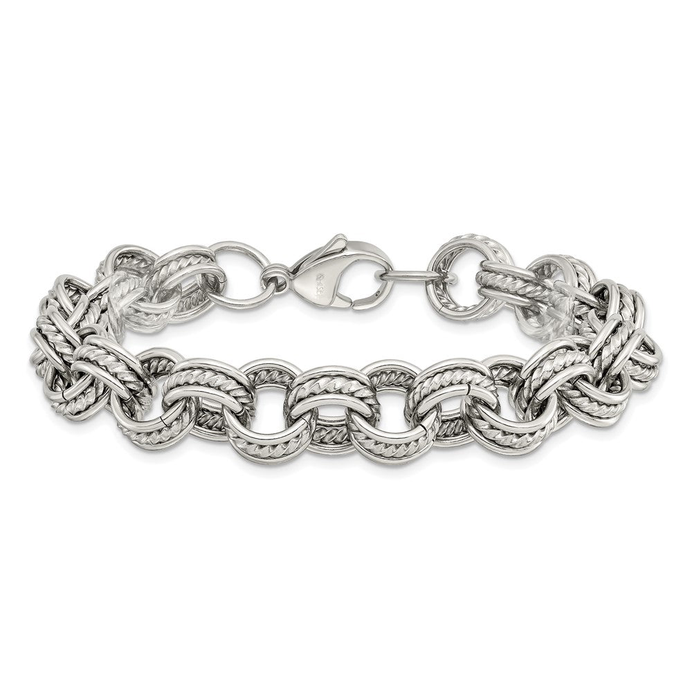 Edelstahl Chisel Poliert und Strukturiert Multi Glieder Gliederarmband
