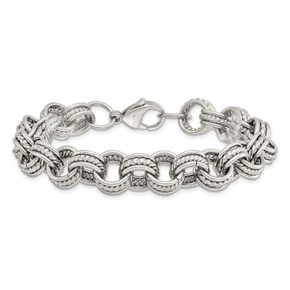 Edelstahl Chisel Poliert und Strukturiert Multi Glieder Gliederarmband