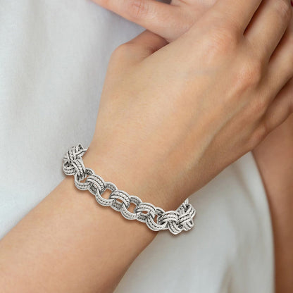 Edelstahl Chisel Poliert und Strukturiert Multi Glieder Gliederarmband
