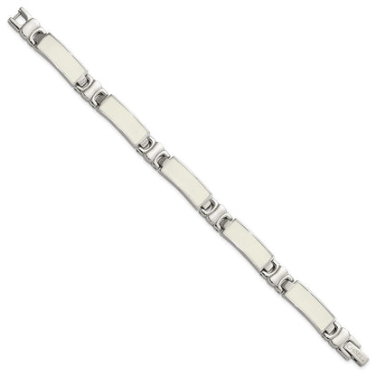 Edelstahl Poliert Weiß Emaille Glieder Gliederarmband