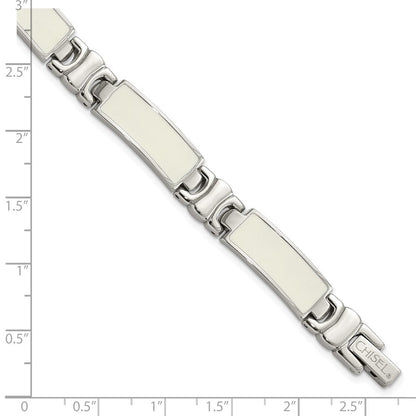 Edelstahl Poliert Weiß Emaille Glieder Gliederarmband