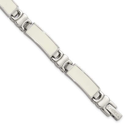 Edelstahl Poliert Weiß Emaille Glieder Gliederarmband