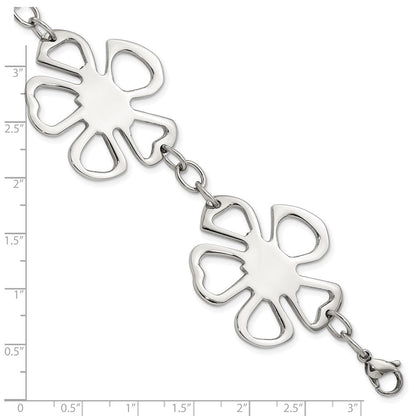 8 Zoll Edelstahl Poliert Blumen Armband