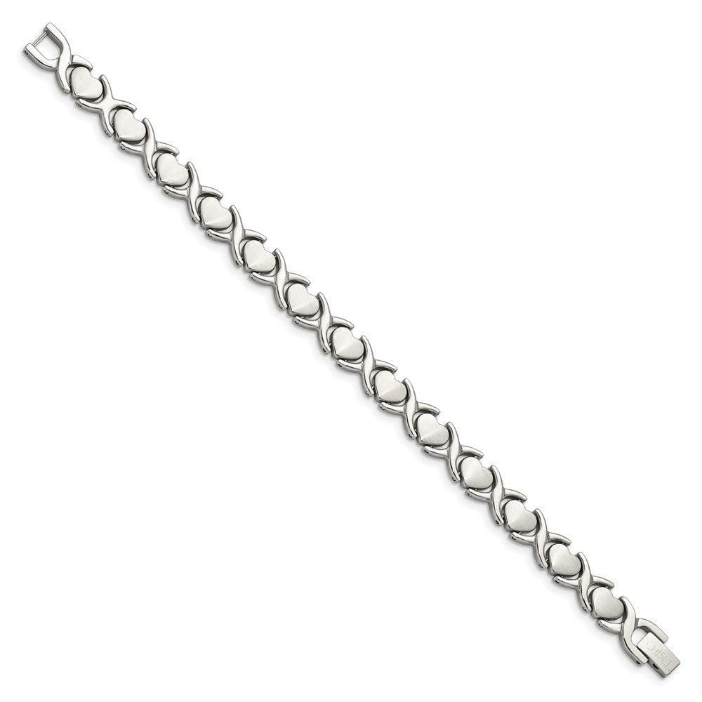 Edelstahl Chisel Gebürstet und Poliert Stampato Gliederarmband