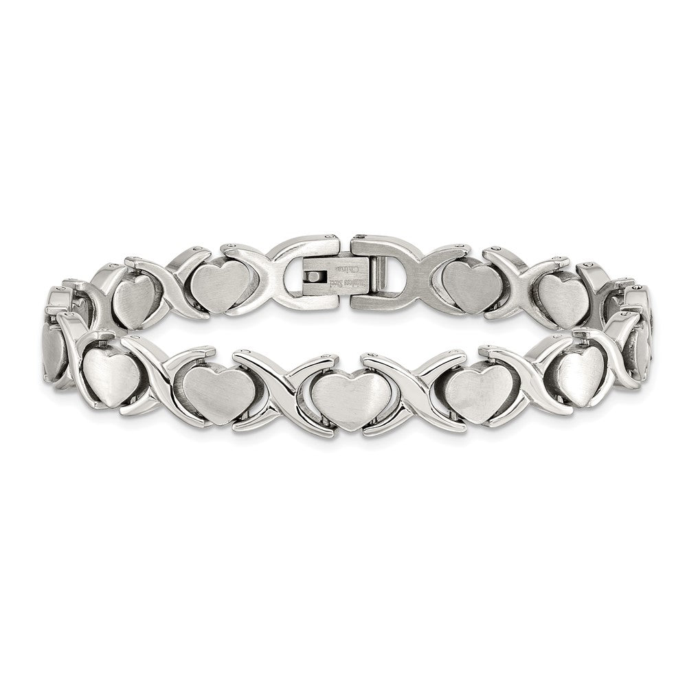 Edelstahl Chisel Gebürstet und Poliert Stampato Gliederarmband