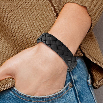 Edelstahl Chisel Gebürstet Schwarz Leder 8.5 Zoll Armband
