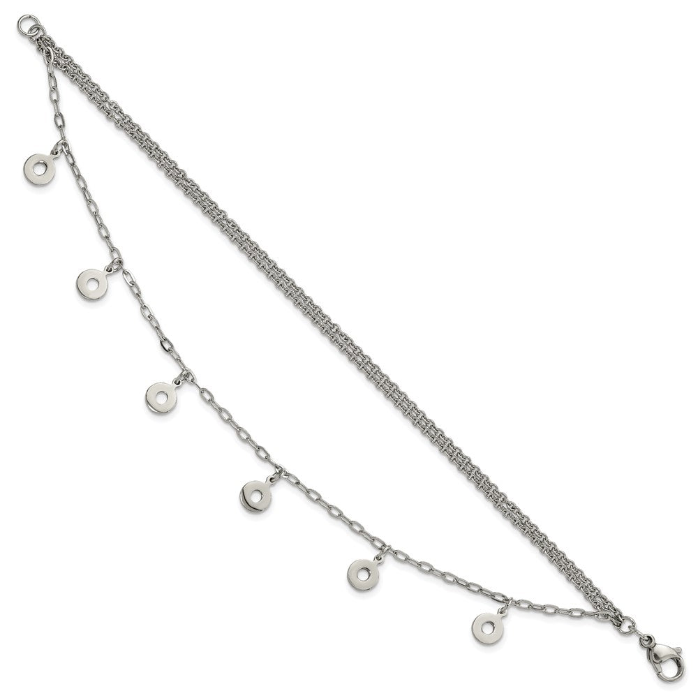 7.25 Zoll Edelstahl Poliert Multi-strand Kreise Armband