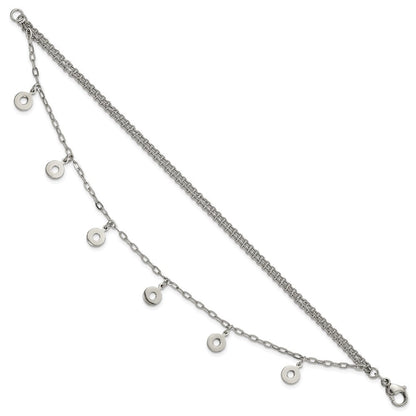 7.25 Zoll Edelstahl Poliert Multi-strand Kreise Armband