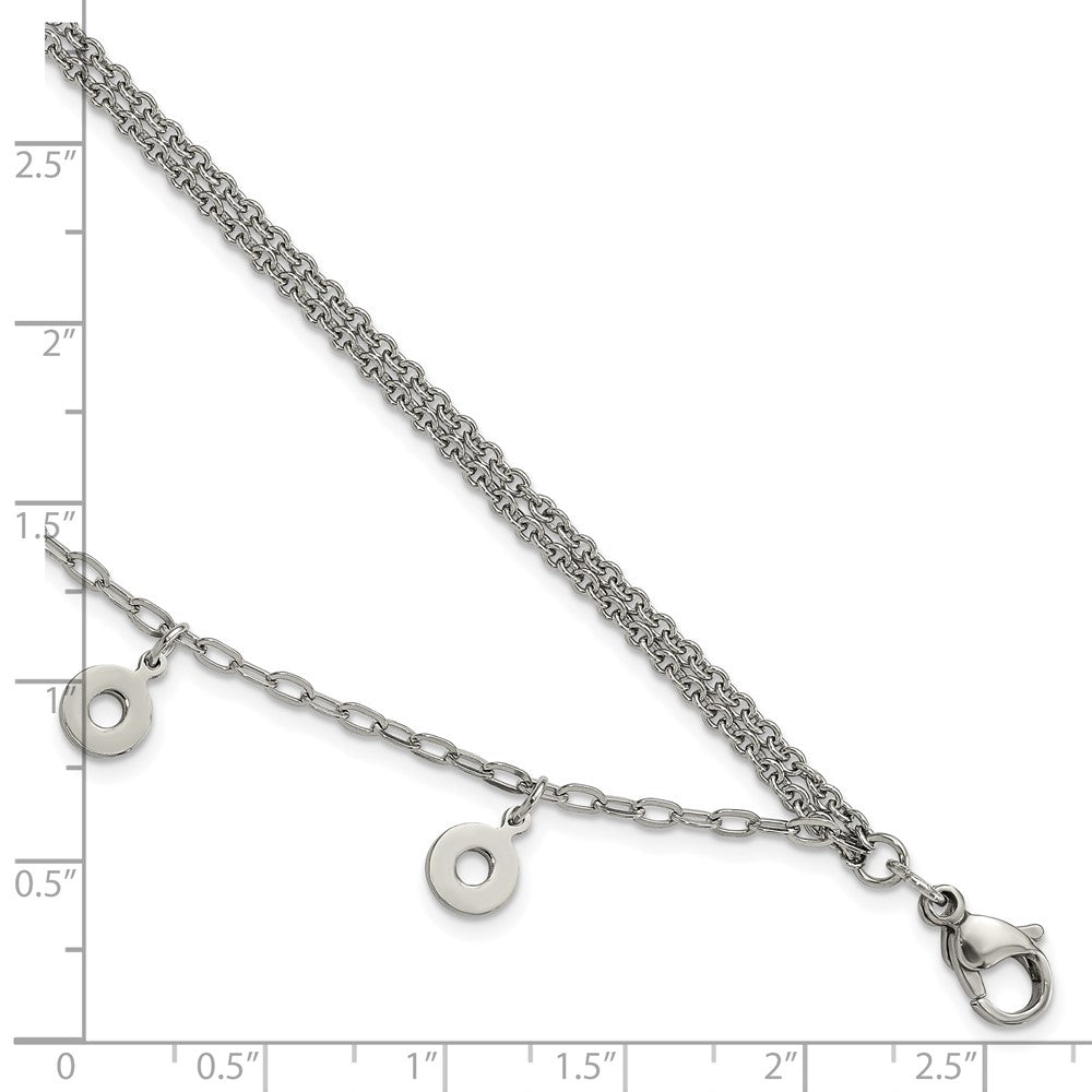 7.25 Zoll Edelstahl Poliert Multi-strand Kreise Armband