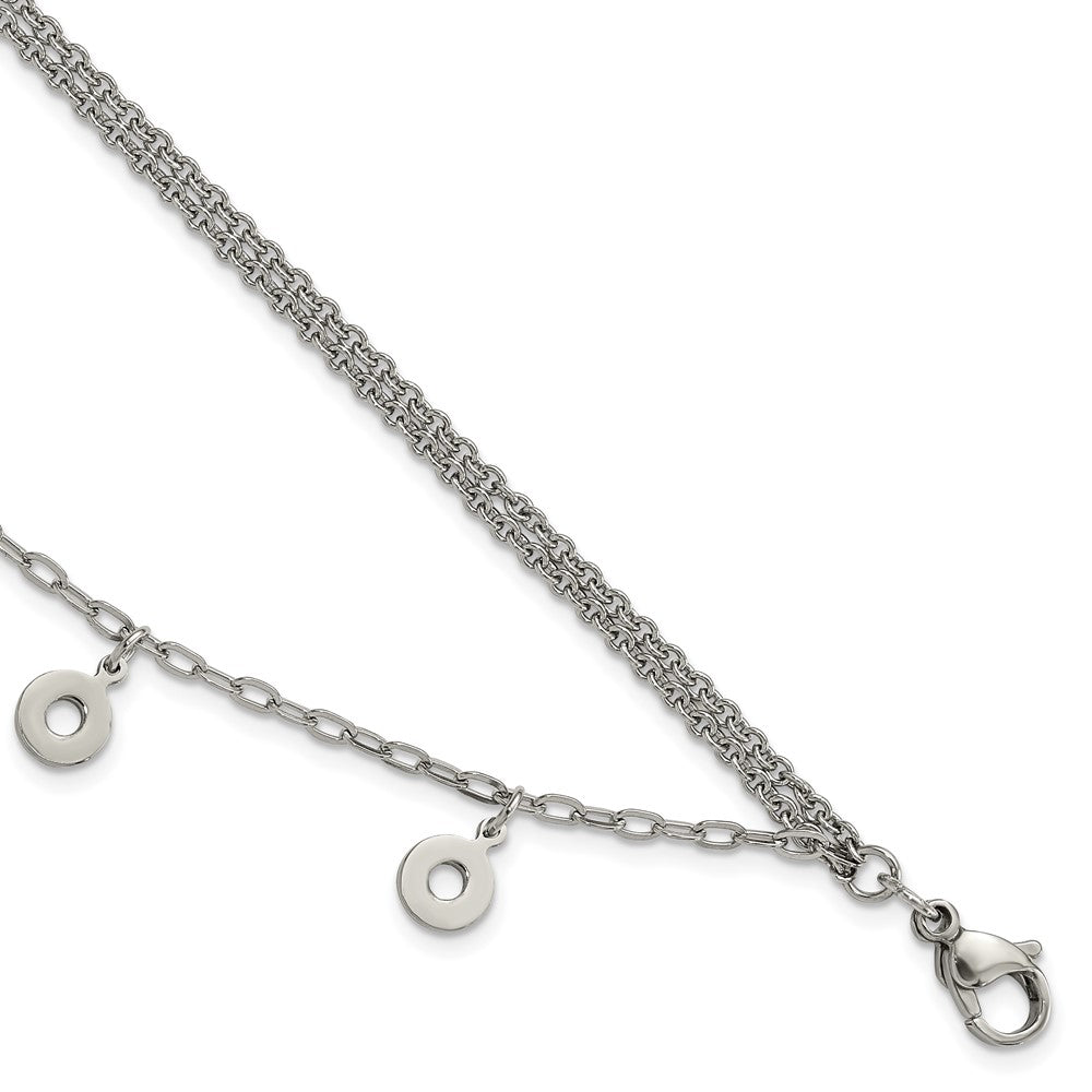 7.25 Zoll Edelstahl Poliert Multi-strand Kreise Armband