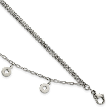7.25 Zoll Edelstahl Poliert Multi-strand Kreise Armband