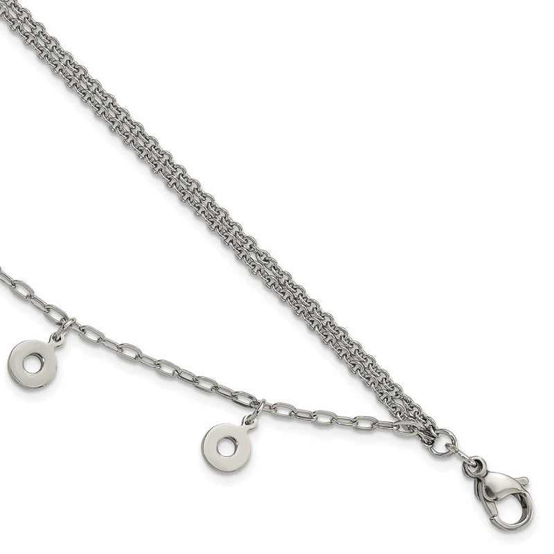 7.25 Zoll Edelstahl Poliert Multi-strand Kreise Armband