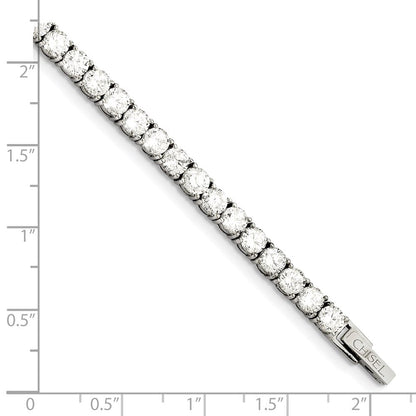 Edelstahl Chisel Poliert Zirkonia 7.5 Zoll Tennis Armband