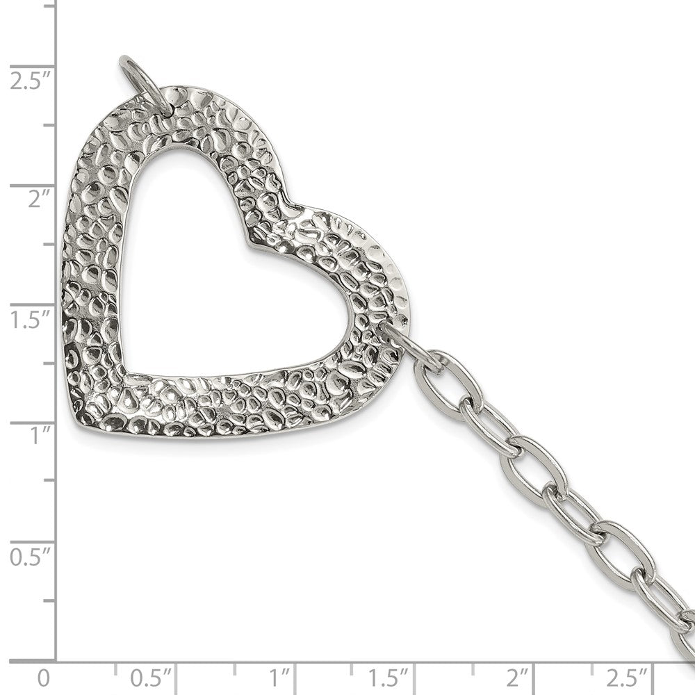 8 Zoll Edelstahl Poliert & Strukturiert Herz Armband