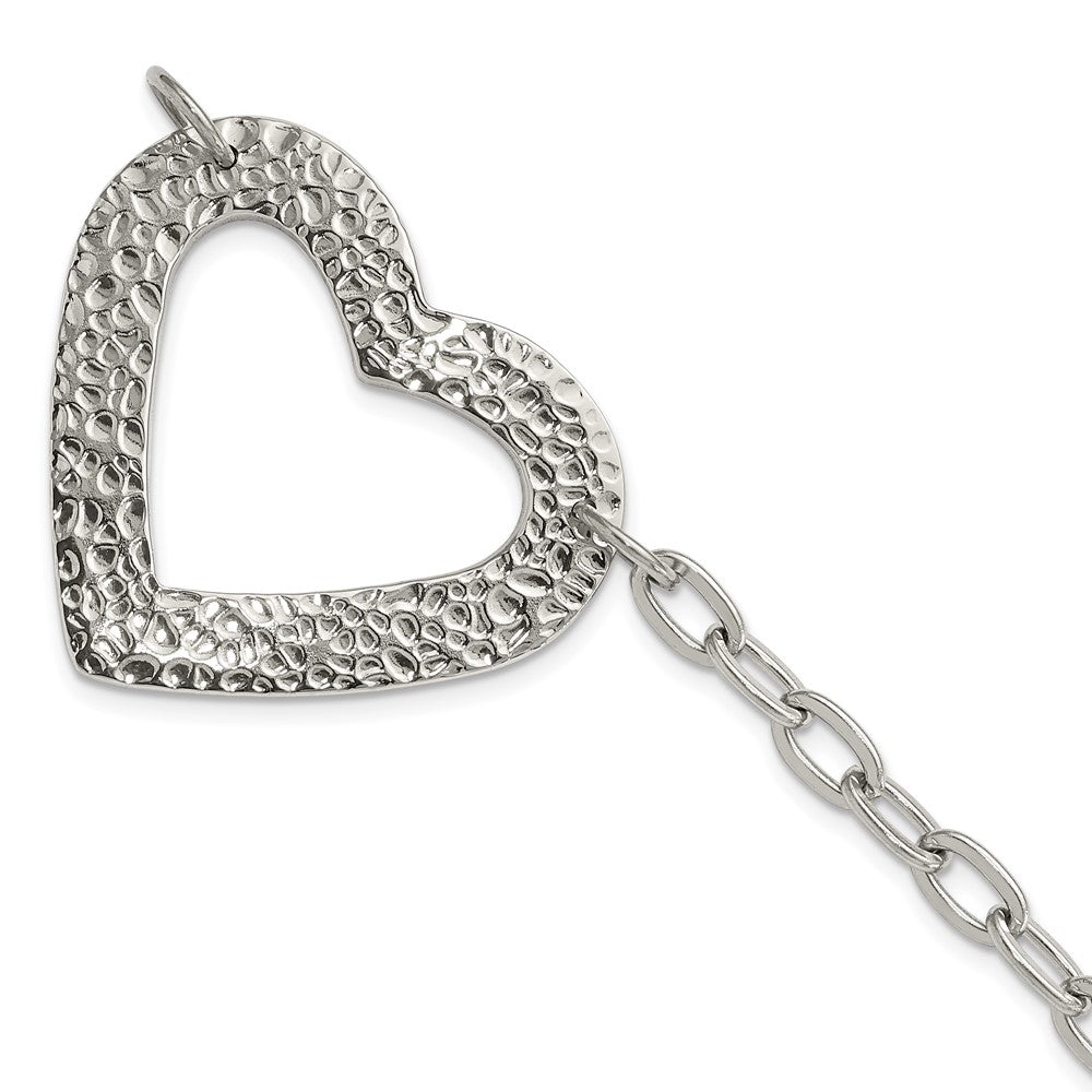 8 Zoll Edelstahl Poliert & Strukturiert Herz Armband