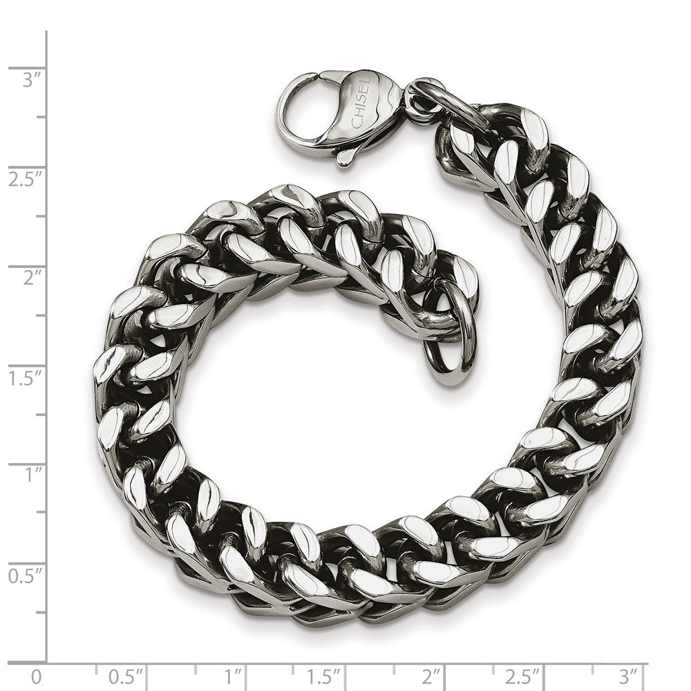 Edelstahl Chisel Poliert Schwer Weizen Gliederarmband