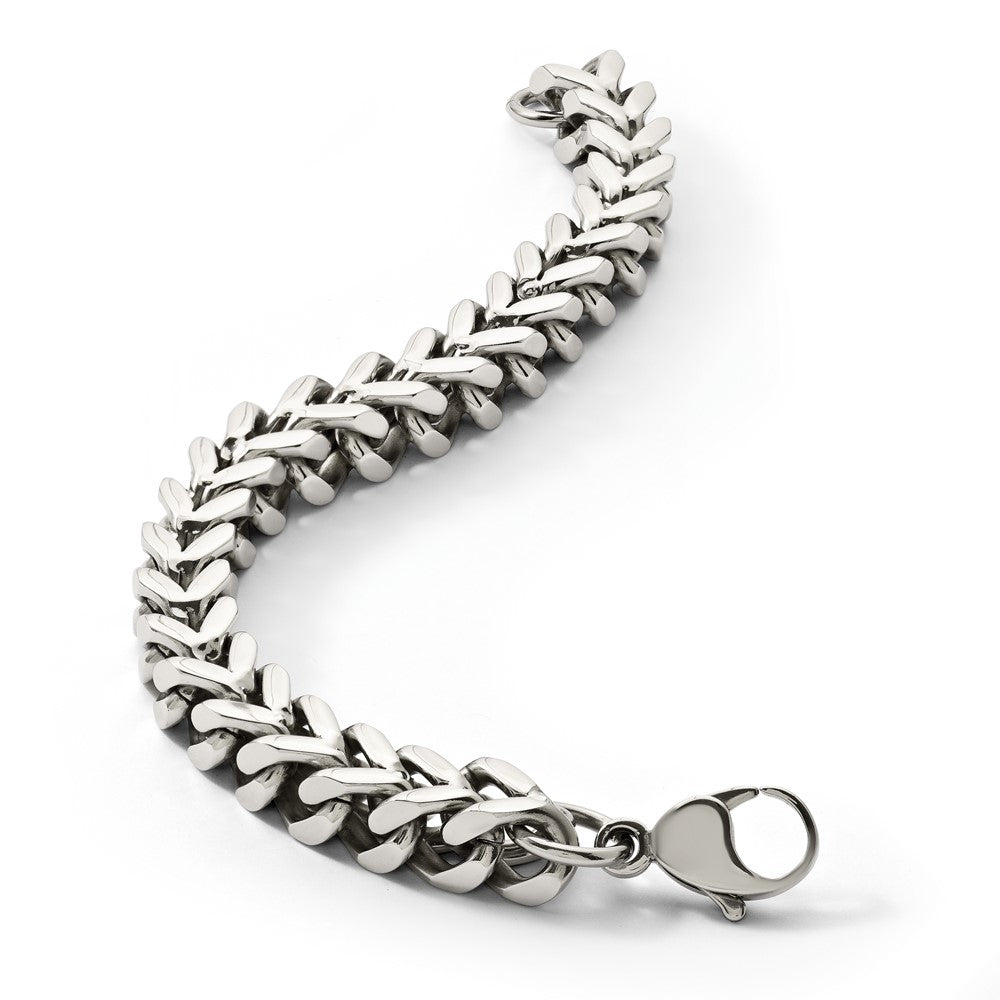 Edelstahl Chisel Poliert Schwer Weizen Gliederarmband