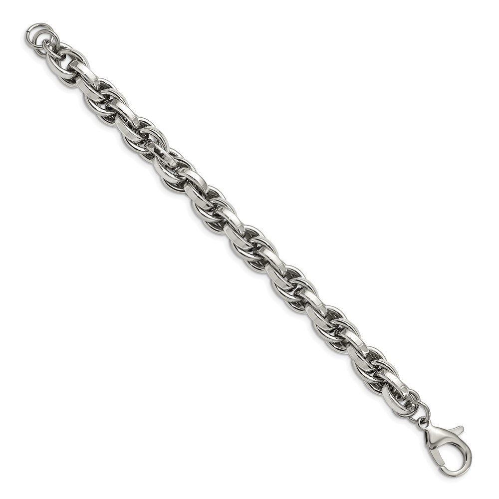 Edelstahl Chisel Poliert Oval Glieder Gliederarmband