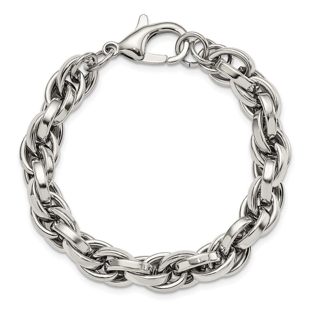Edelstahl Chisel Poliert Oval Glieder Gliederarmband