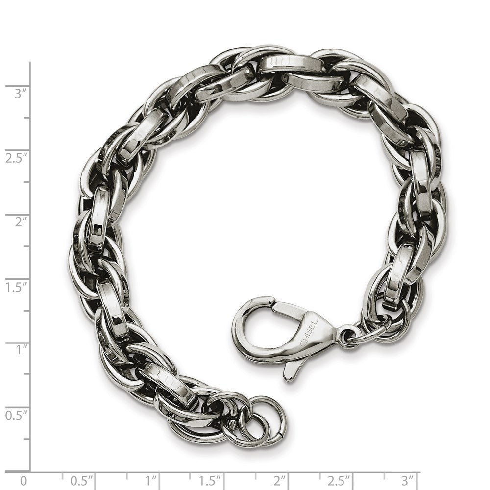 Edelstahl Chisel Poliert Oval Glieder Gliederarmband