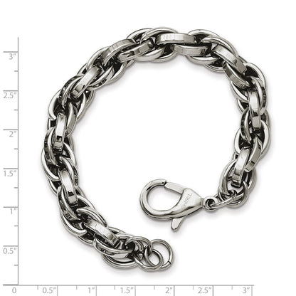 Edelstahl Chisel Poliert Oval Glieder Gliederarmband