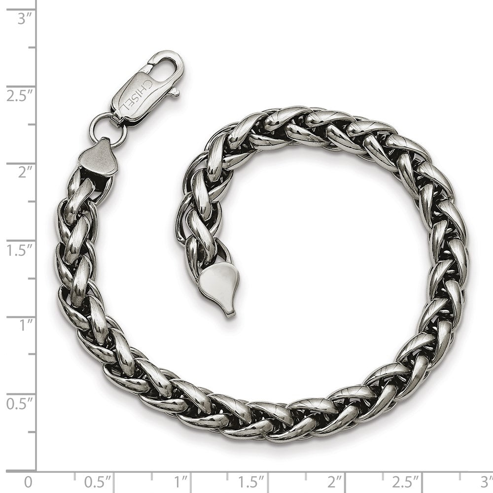 Edelstahl Chisel Poliert Ährenkette Gliederarmband