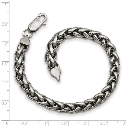 Edelstahl Chisel Poliert Ährenkette Gliederarmband
