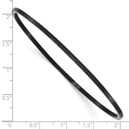 Edelstahl Chisel Poliert Schwarz Ip-beschichtet 2mm Armreif