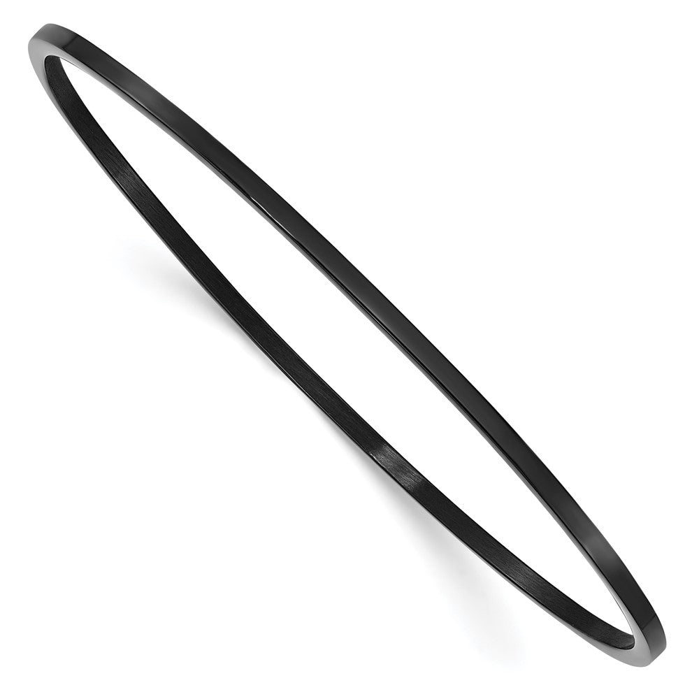 Edelstahl Chisel Poliert Schwarz Ip-beschichtet 2mm Armreif