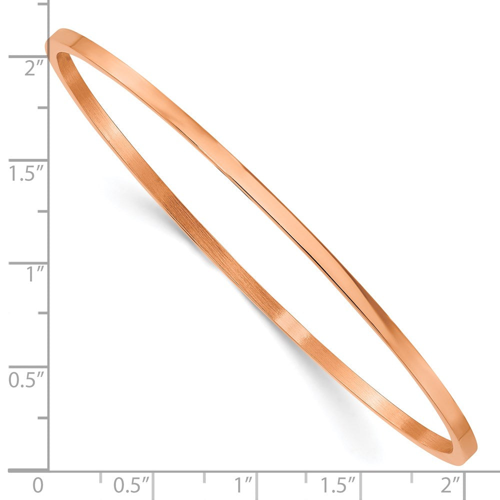 Edelstahl Chisel Poliert Rose Ip-beschichtet 2mm Armreif