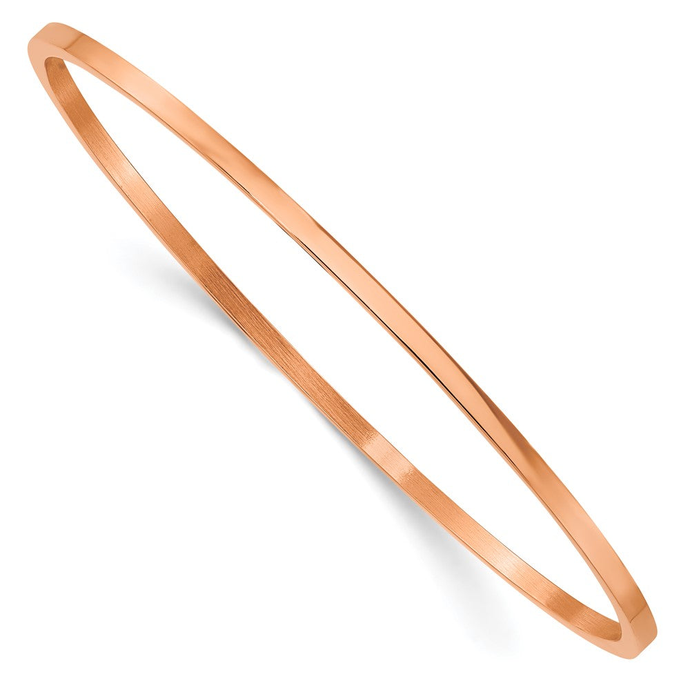 Edelstahl Chisel Poliert Rose Ip-beschichtet 2mm Armreif