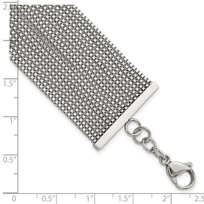 8 Zoll Edelstahl Poliert Multi-strand Venezianer Gliederarmband