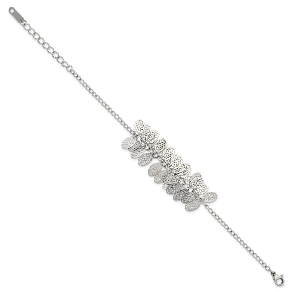 8.5 Zoll Edelstahl Oval Dangles mit 1.5 Verlängerung Armband