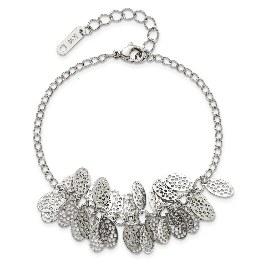 8.5 Zoll Edelstahl Oval Dangles mit 1.5 Verlängerung Armband