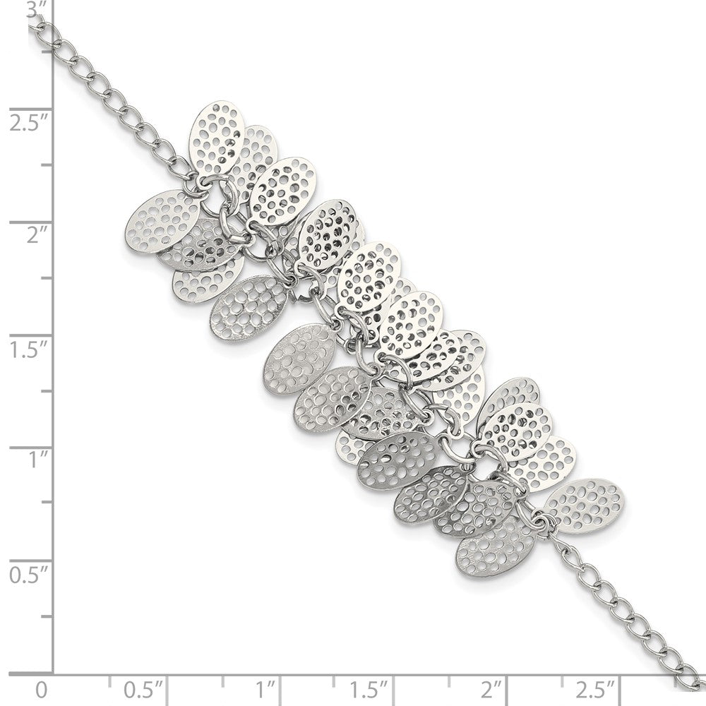 8.5 Zoll Edelstahl Oval Dangles mit 1.5 Verlängerung Armband